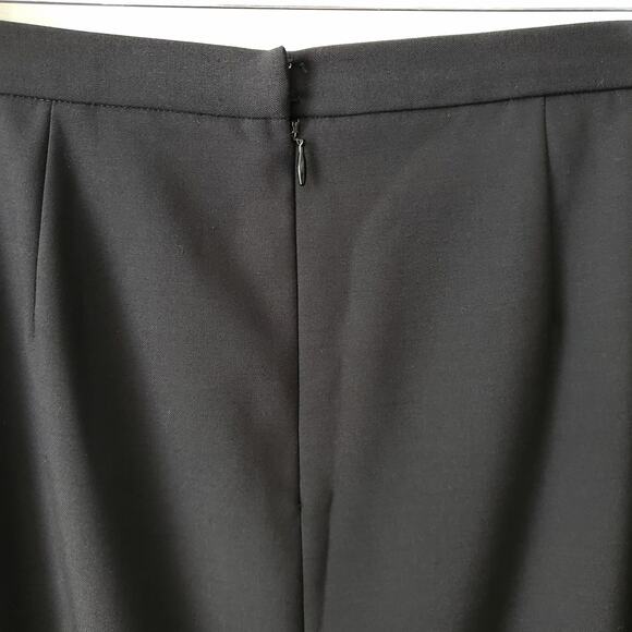 90s Y2K J Crew Black Italian Wool Tuxedo Midi Skirt M Cocktail Elegant Career - Picture 5 of 13